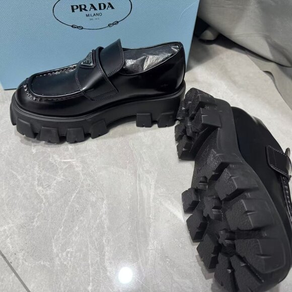 Prada Black Chunky Loafers - Picture 2 of 4